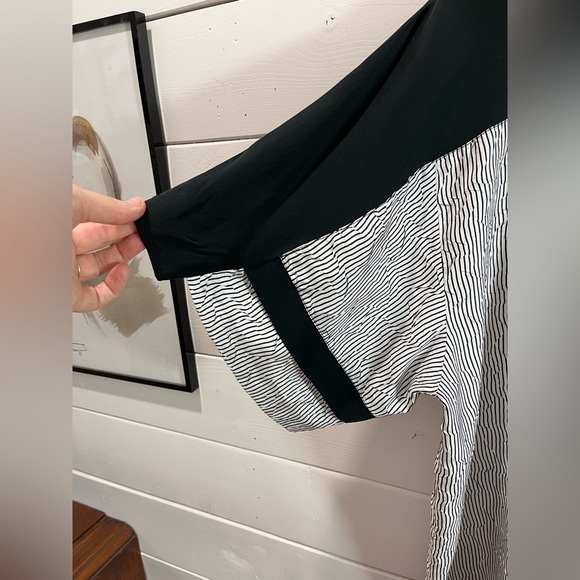 🖤 LEMIRE-GAGNIER CRÉATION – Black & Pearly White Graphic Tunic – Size M - Picture 5 of 11